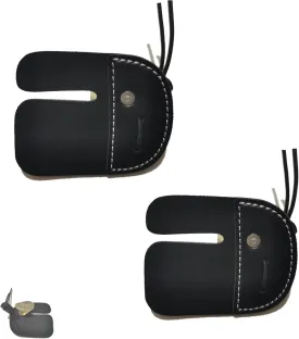 2 Pack Leather Archery Finger Tabs Adjustable Finger Guard for Hunting & Target Practice Gear, Recurve Bow Traditional Bow Fingers Tab