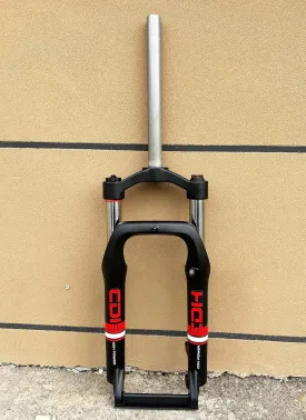 20 inch 4.0" Fat Tire Electric Bike Suspension Fork, Spacing Hub 135mm 1 1/8 Straight Tube MTB Manual Lockout 9mm QR Mountain Bike Single Shoulder Ebike Front Forks (20"4")