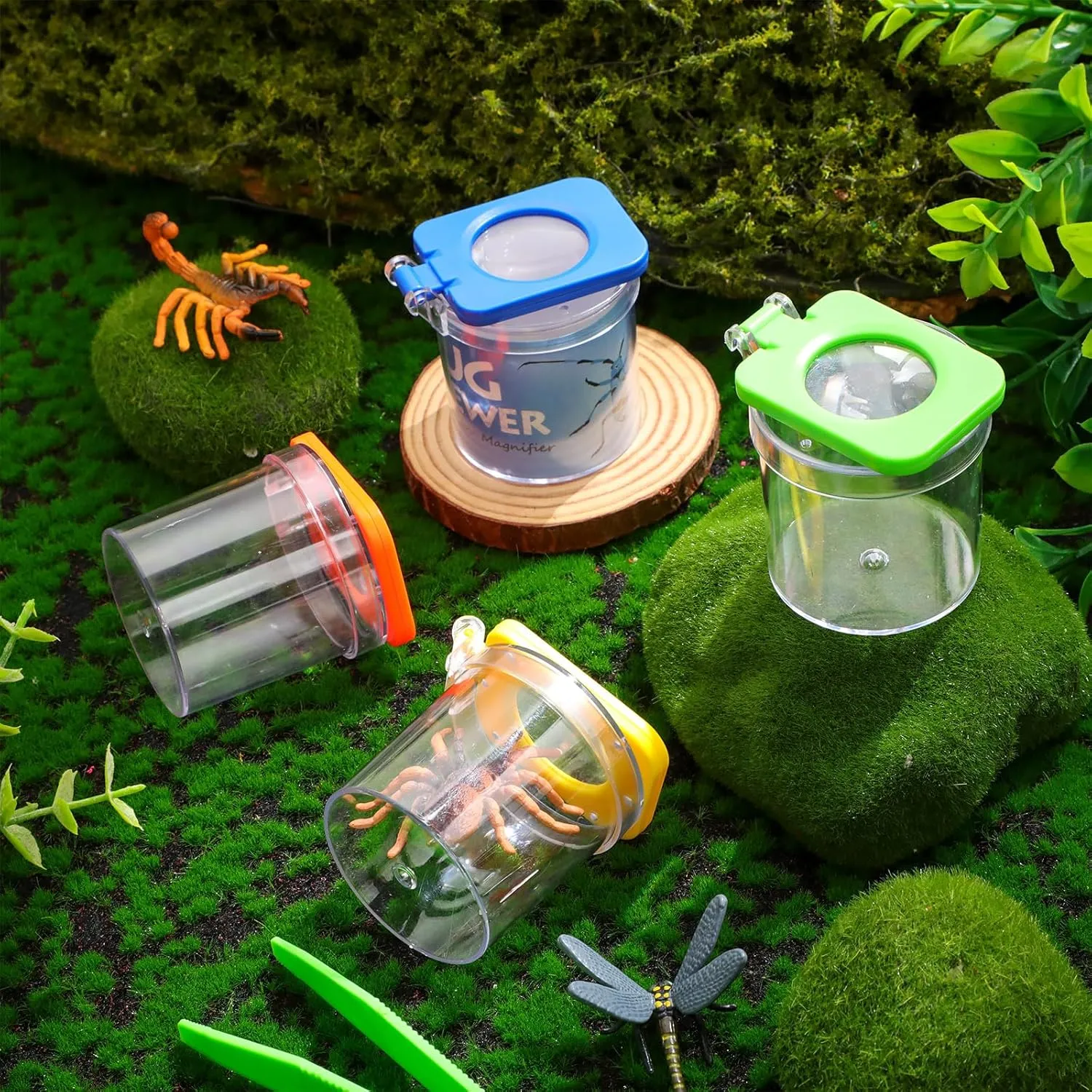 48 Pcs Insect Bug Viewer for Kids Magnifying Insect Box Bug Catcher Magnifier Container Critter Collection Kit Insect Cage Jar for Children Science Nature Exploration Tool