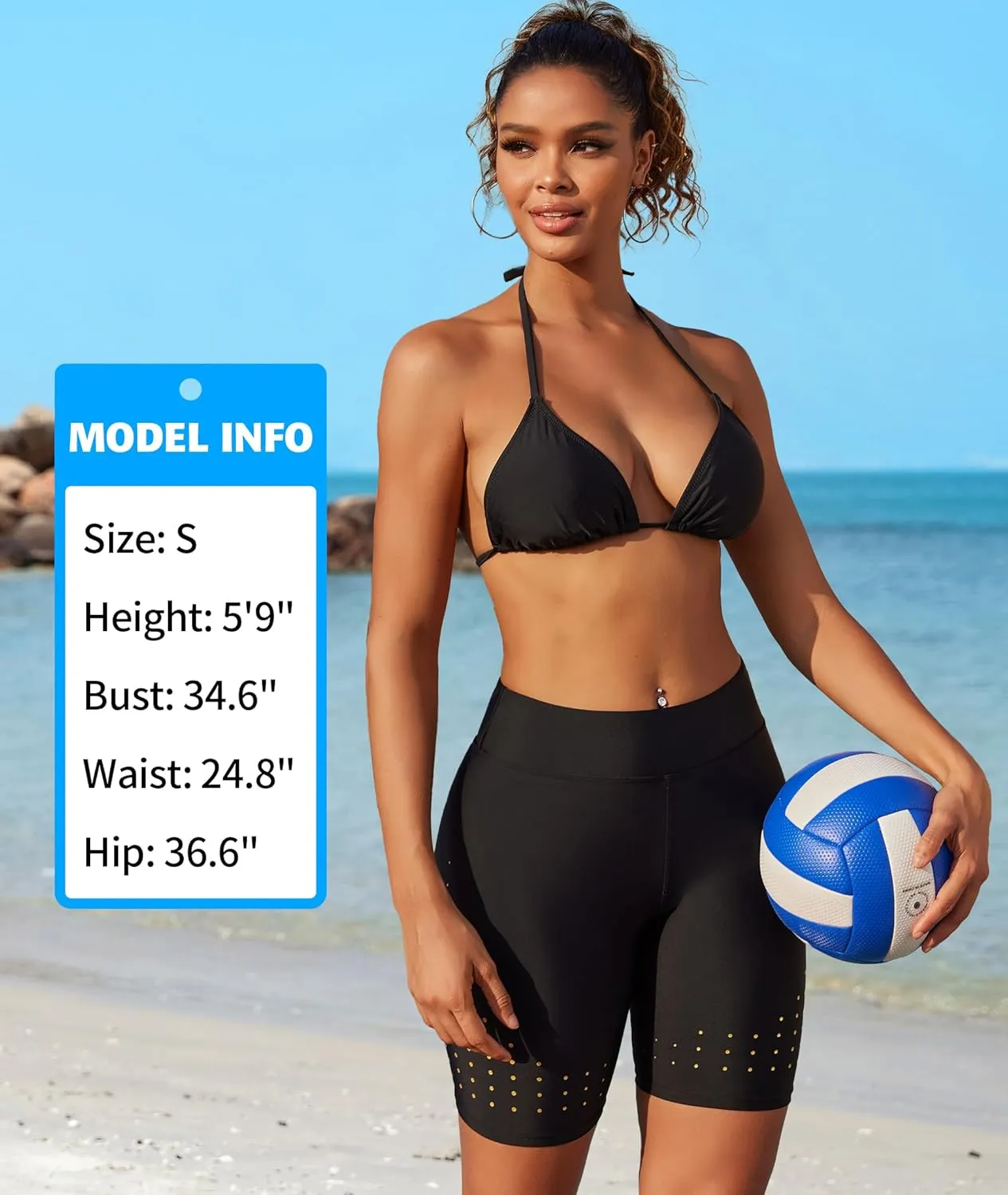ATTRACO Women's High Waisted Swim Shorts with Pockets Plus Size Bathing Suit Bottoms Long Board Shorts