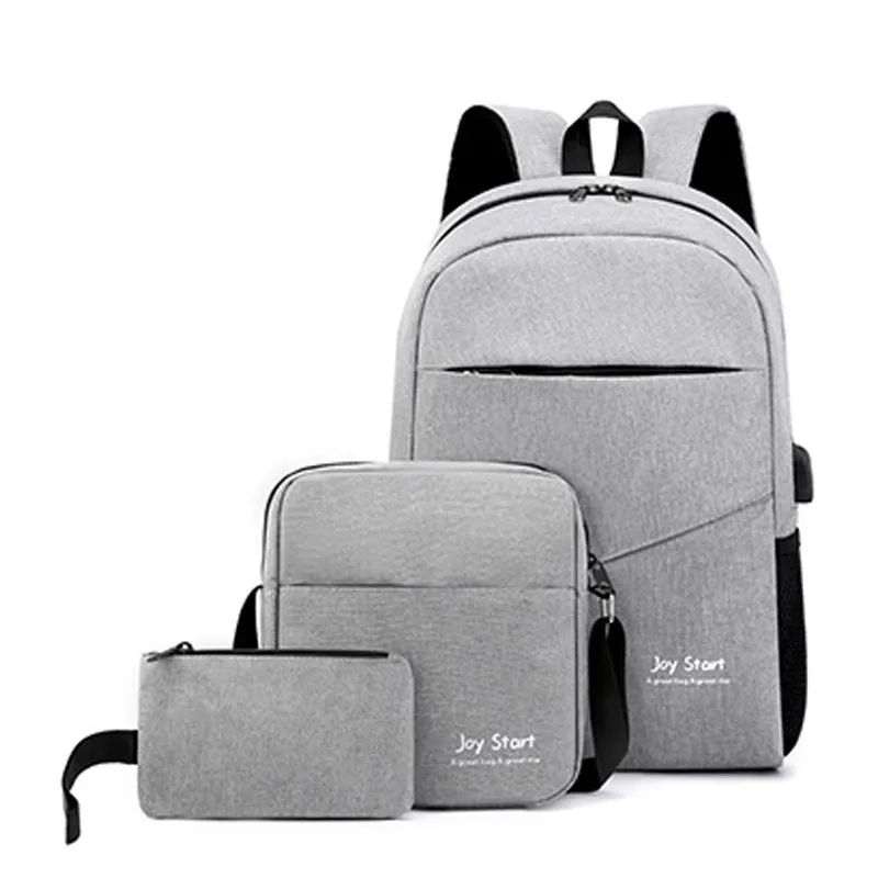 Backpack Computer Bag Business Casual Notes Three-Piece Storage Bag  Student Schoolbag