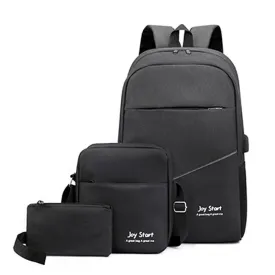 Backpack Computer Bag Business Casual Notes Three-Piece Storage Bag  Student Schoolbag