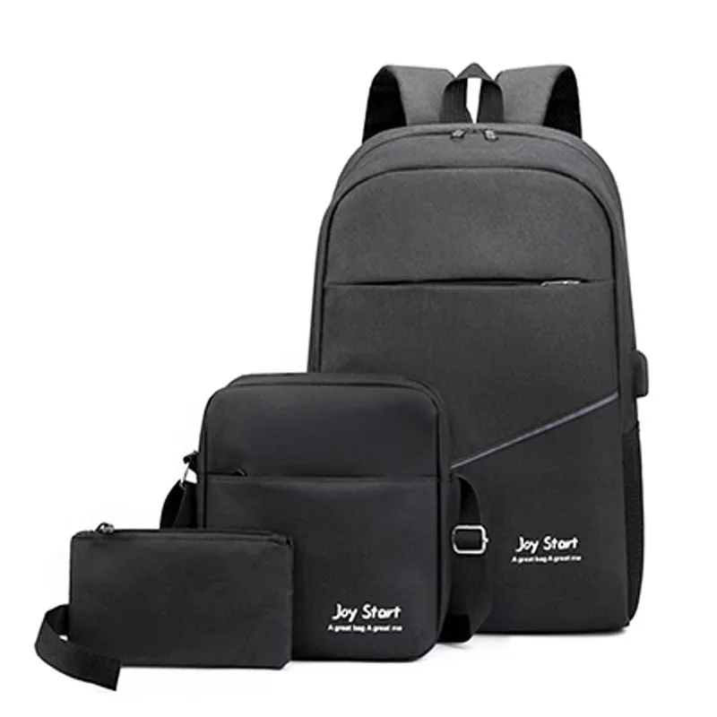 Backpack Computer Bag Business Casual Notes Three-Piece Storage Bag  Student Schoolbag