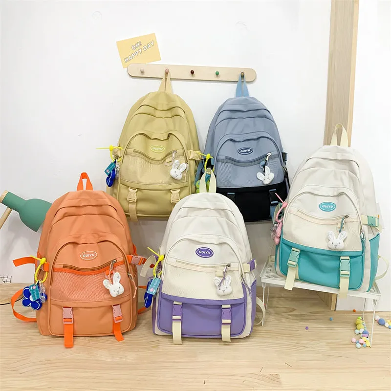 Backpack Schoolbag Female New Japanese and Korean Style Ins Style Niche  Fresh Junior High School Students Large-Capacity