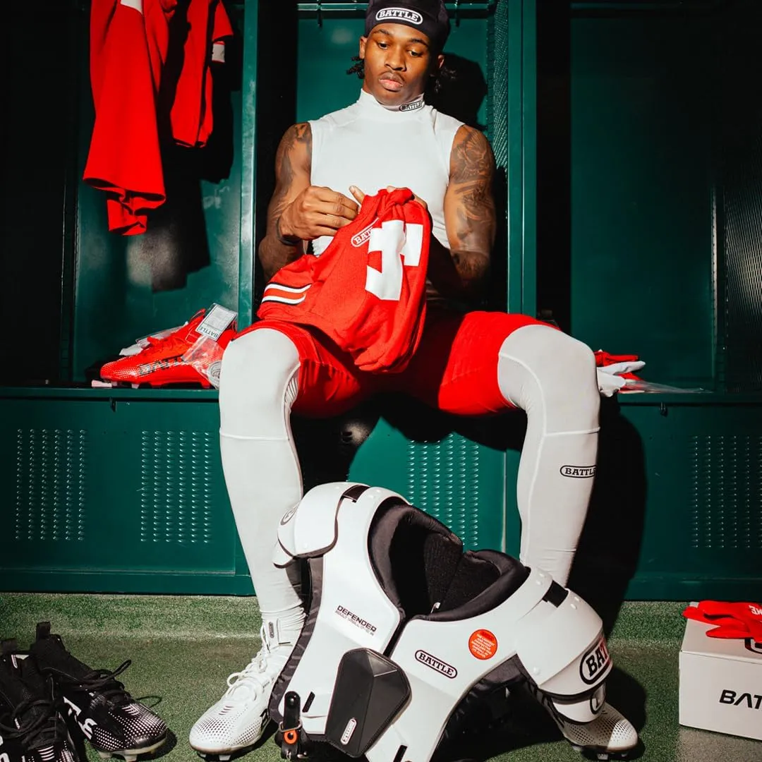 Battle Sports Defender Football Shoulder Pads with Aerospace Grade Materials, Ventilation System, Removable Sternum Protector, Foam Neck Roll
