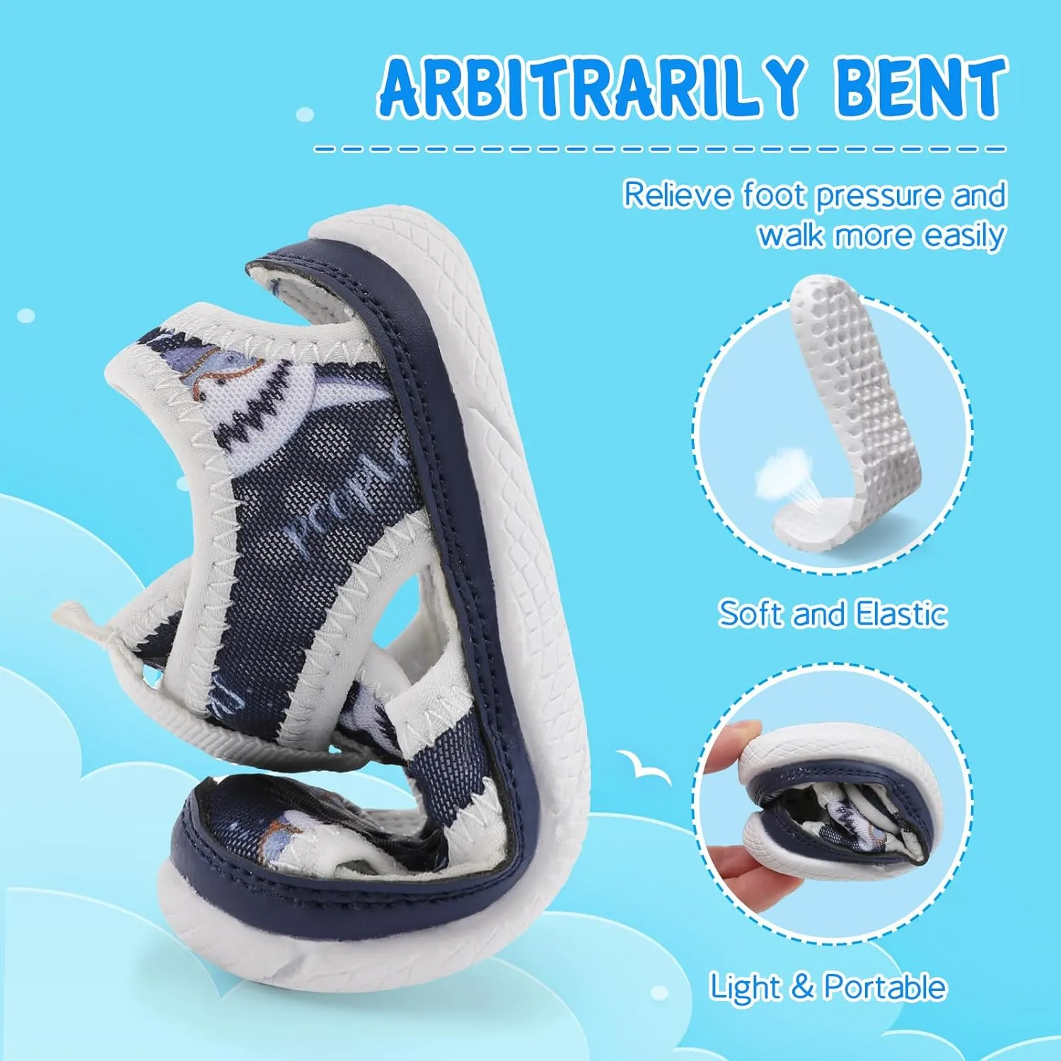 Besroad Toddler Water Shoes Boys Girls Qucik Dry Sport Beach Sandals Non-Slip Barefoot Aqua Socks Swim Shoes