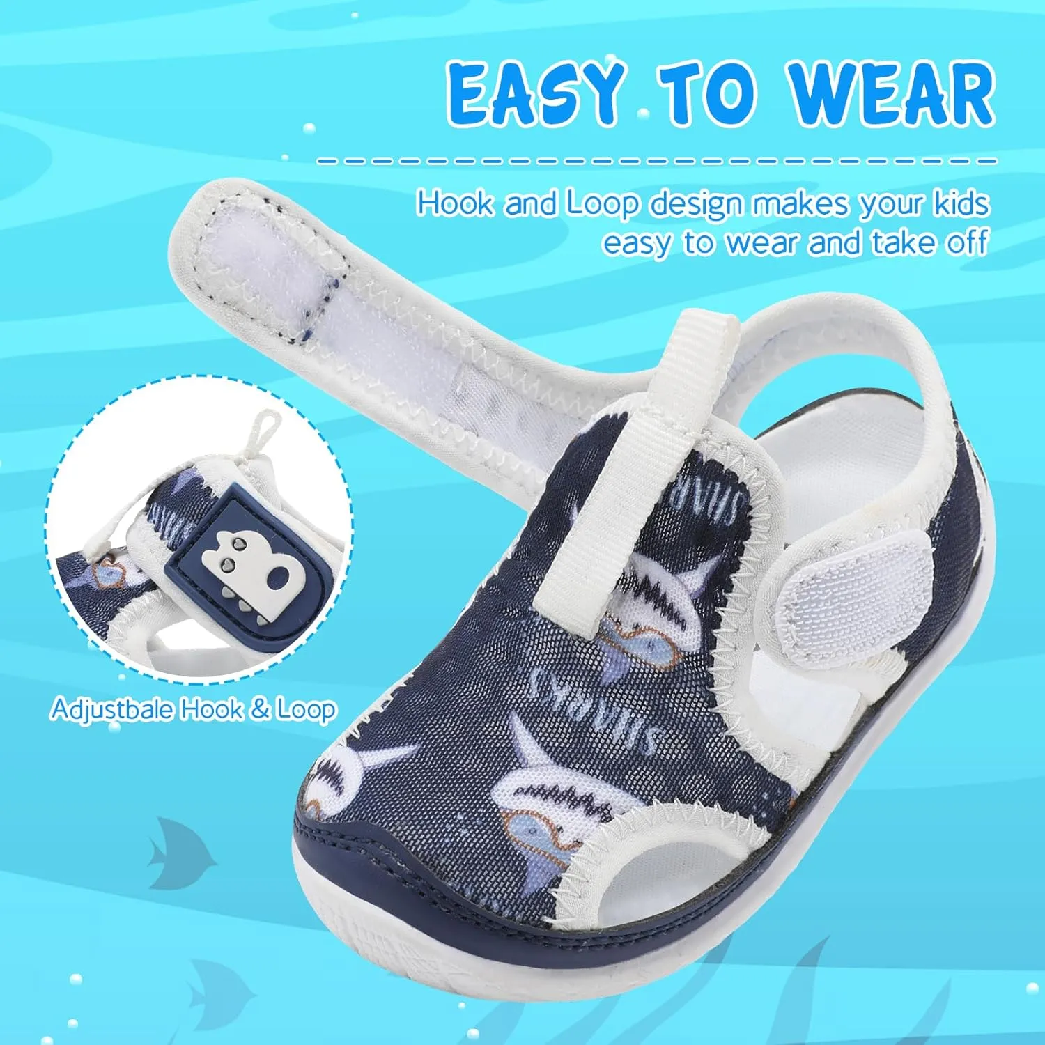 Besroad Toddler Water Shoes Boys Girls Qucik Dry Sport Beach Sandals Non-Slip Barefoot Aqua Socks Swim Shoes
