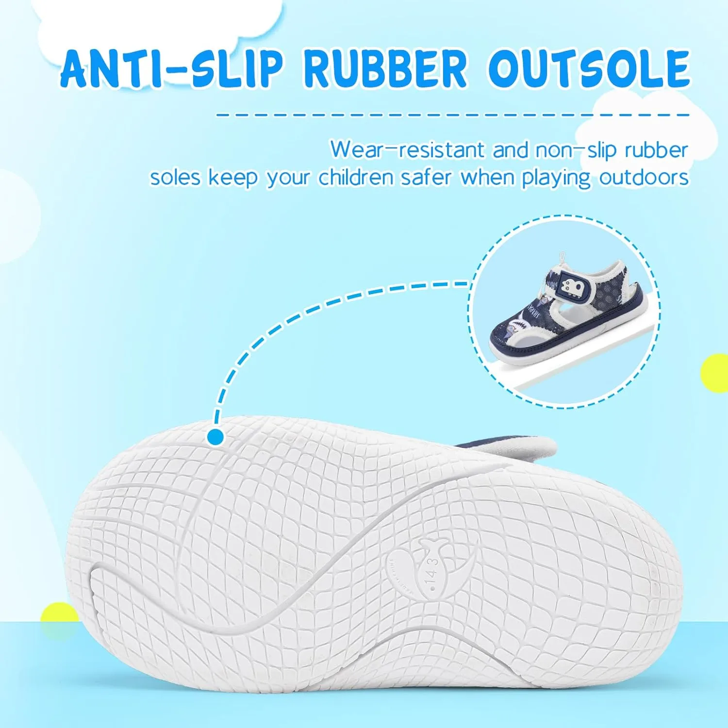 Besroad Toddler Water Shoes Boys Girls Qucik Dry Sport Beach Sandals Non-Slip Barefoot Aqua Socks Swim Shoes