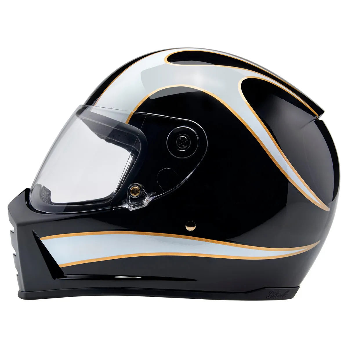 Biltwell Lane Splitter ECE R22.06 Helmet Gloss Black/ Gloss White Flames
