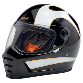 Biltwell Lane Splitter ECE R22.06 Helmet Gloss Black/ Gloss White Flames