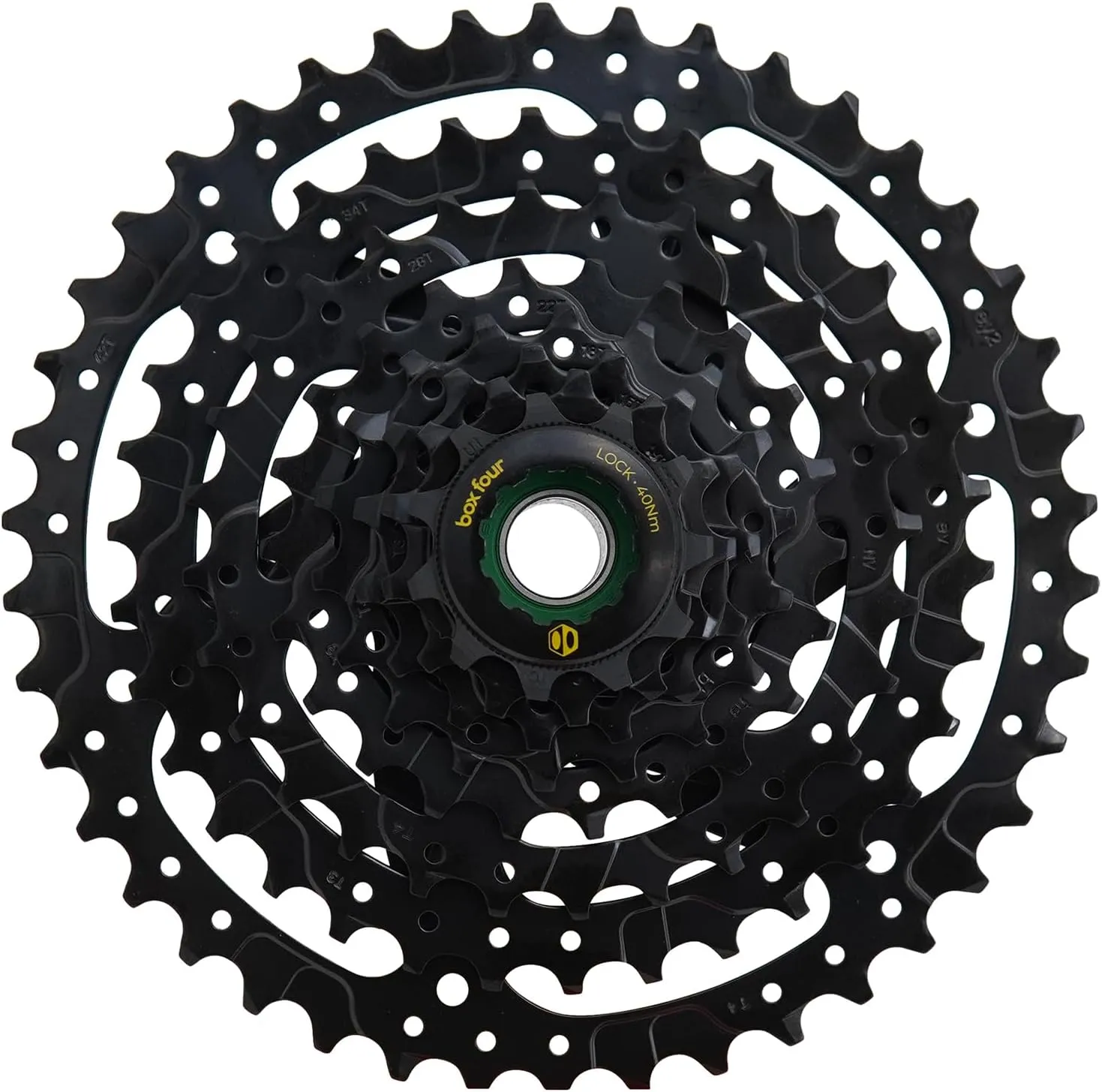 Box Four 8 Speed Cassette Black 11-42T, 12-42T Fits Standard HG Hubs 9/10/11 Speed Cassette Mountain Bike, Lightweight Bicycle MTB Cassettes, Compatible Bike Cassettes