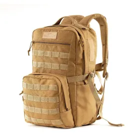 Captain Tactical Backpack with MOLLE Webbing and Carabiner -  25 Litres - Khaki