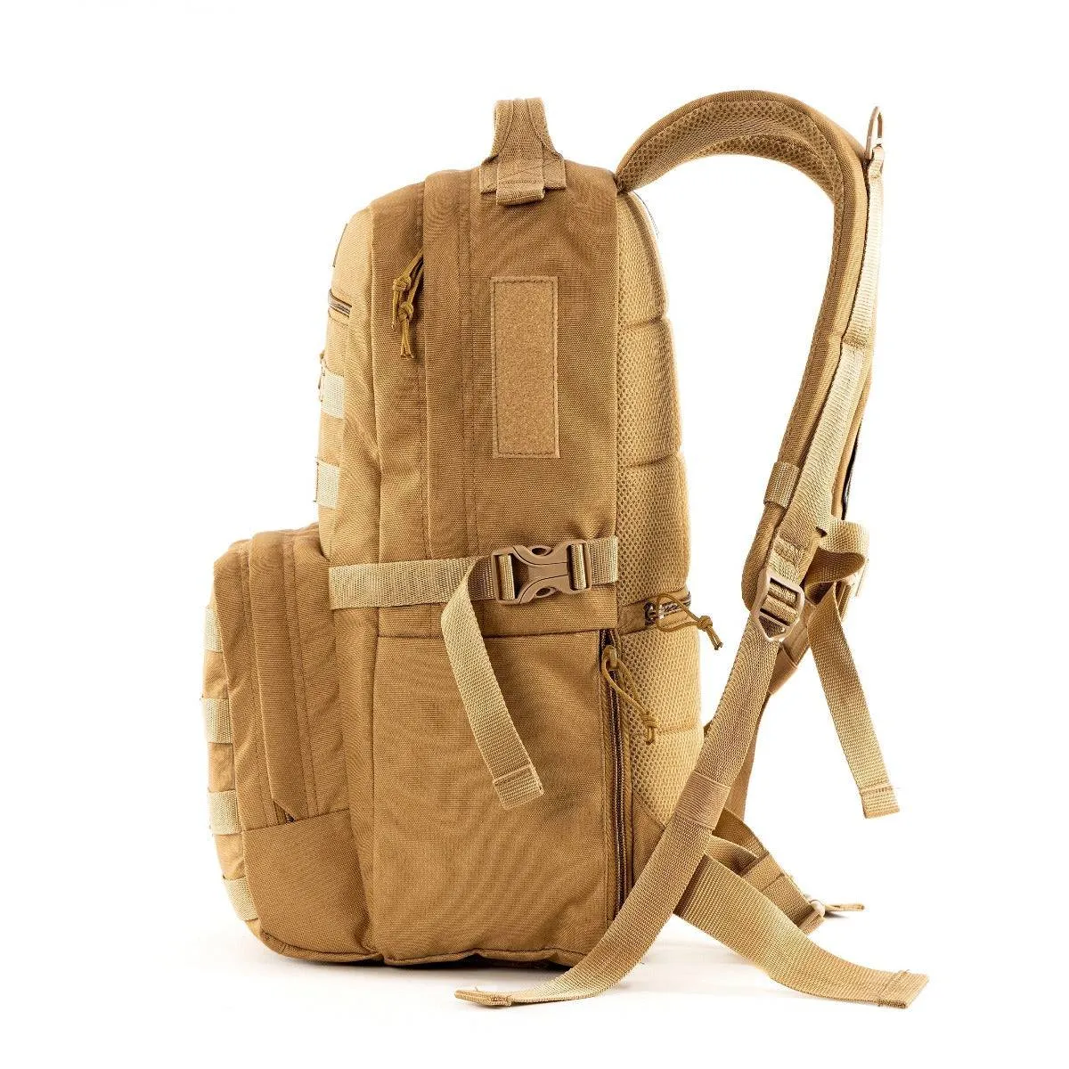 Captain Tactical Backpack with MOLLE Webbing and Carabiner -  25 Litres - Khaki