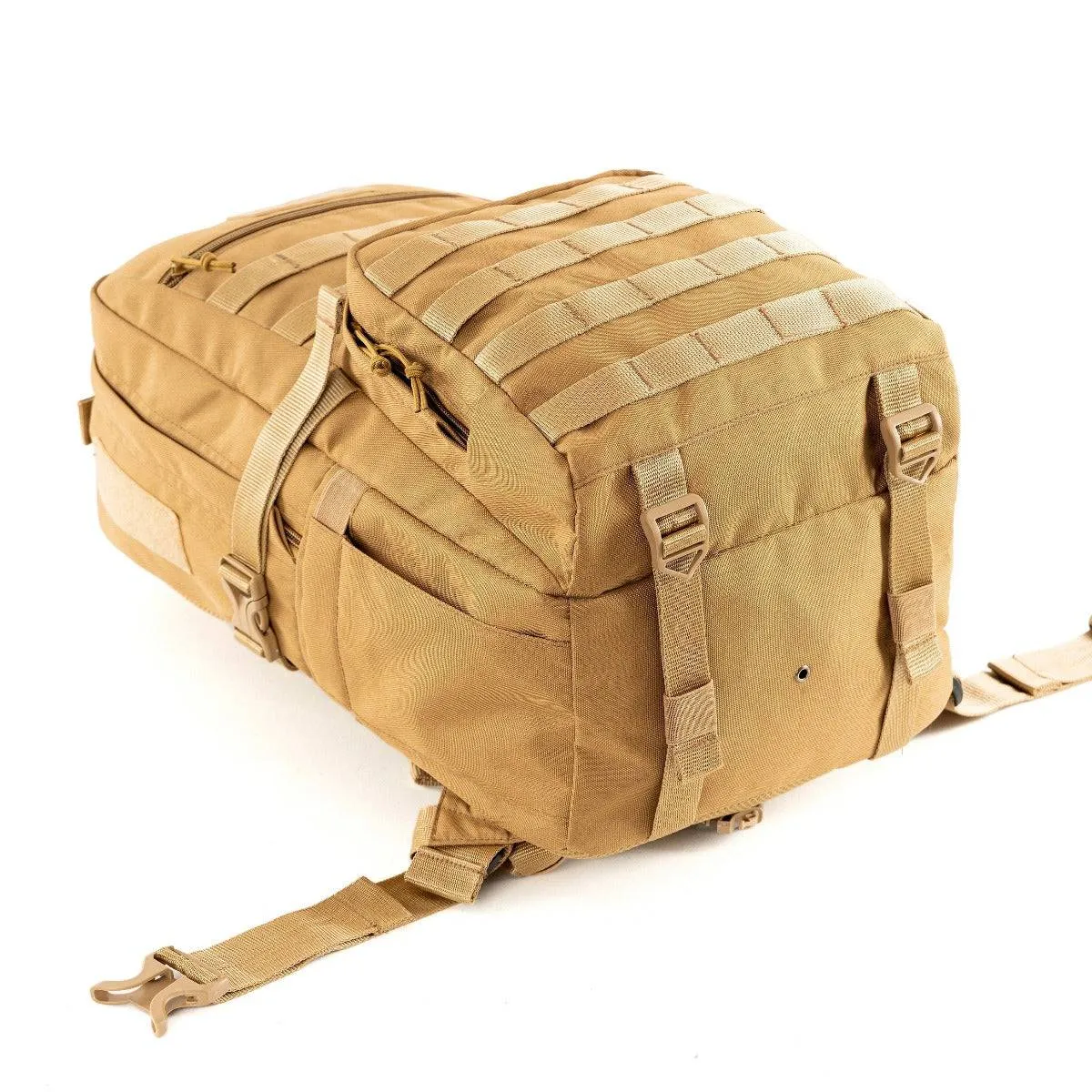 Captain Tactical Backpack with MOLLE Webbing and Carabiner -  25 Litres - Khaki