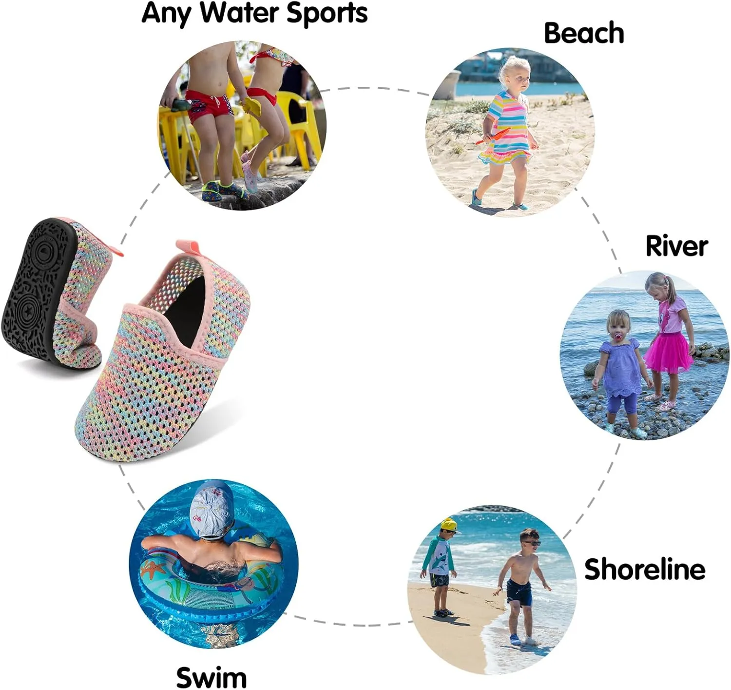 Centipede Demon Toddler Water Shoes for Girls Boys Kids Baby Beach Swim Aqua Socks Quick Dry Summer Sandals for Pool Outdoor Sports Barefoot Sock Shoe Rubber Soles Slippers