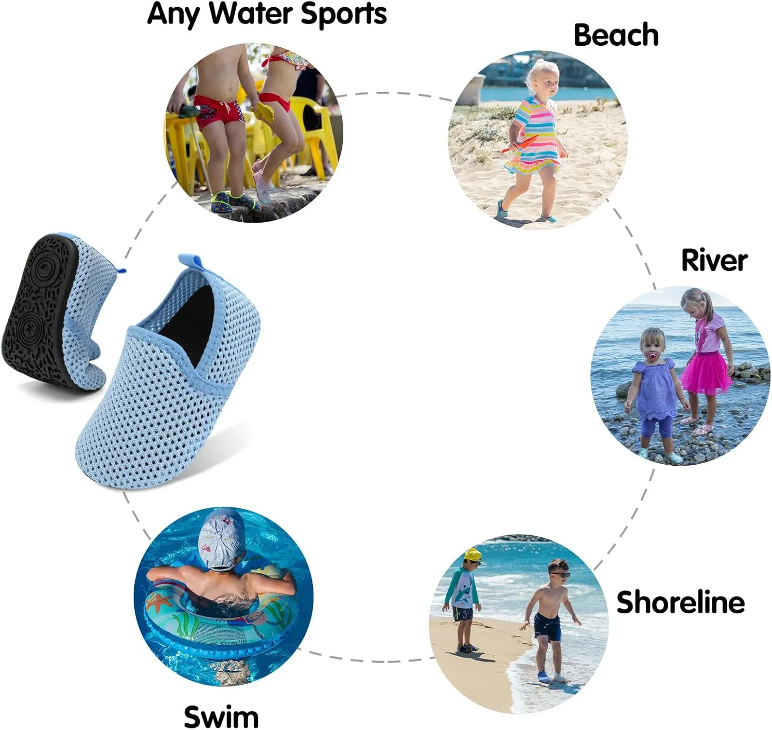 Centipede Demon Toddler Water Shoes for Girls Boys Kids Baby Beach Swim Aqua Socks Quick Dry Summer Sandals for Pool Outdoor Sports Barefoot Sock Shoe Rubber Soles Slippers