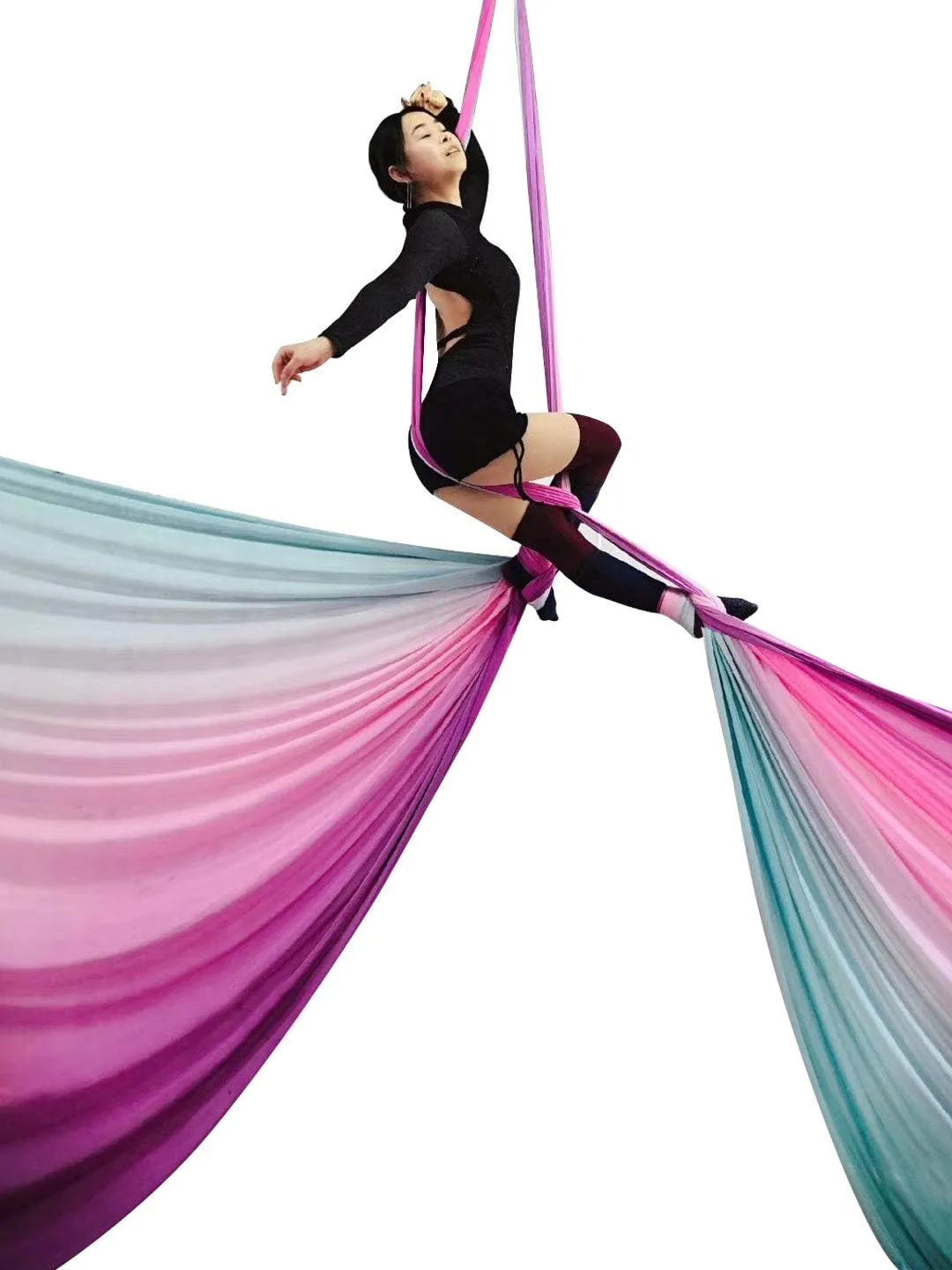 DASKING Aerial Silks Kit for Beginners & Pros - 10Yd Durable Fabric, Pro Safety Hardware & Easy Setup Guide - Yoga Hammock, Swing, Silk Rigging Kit