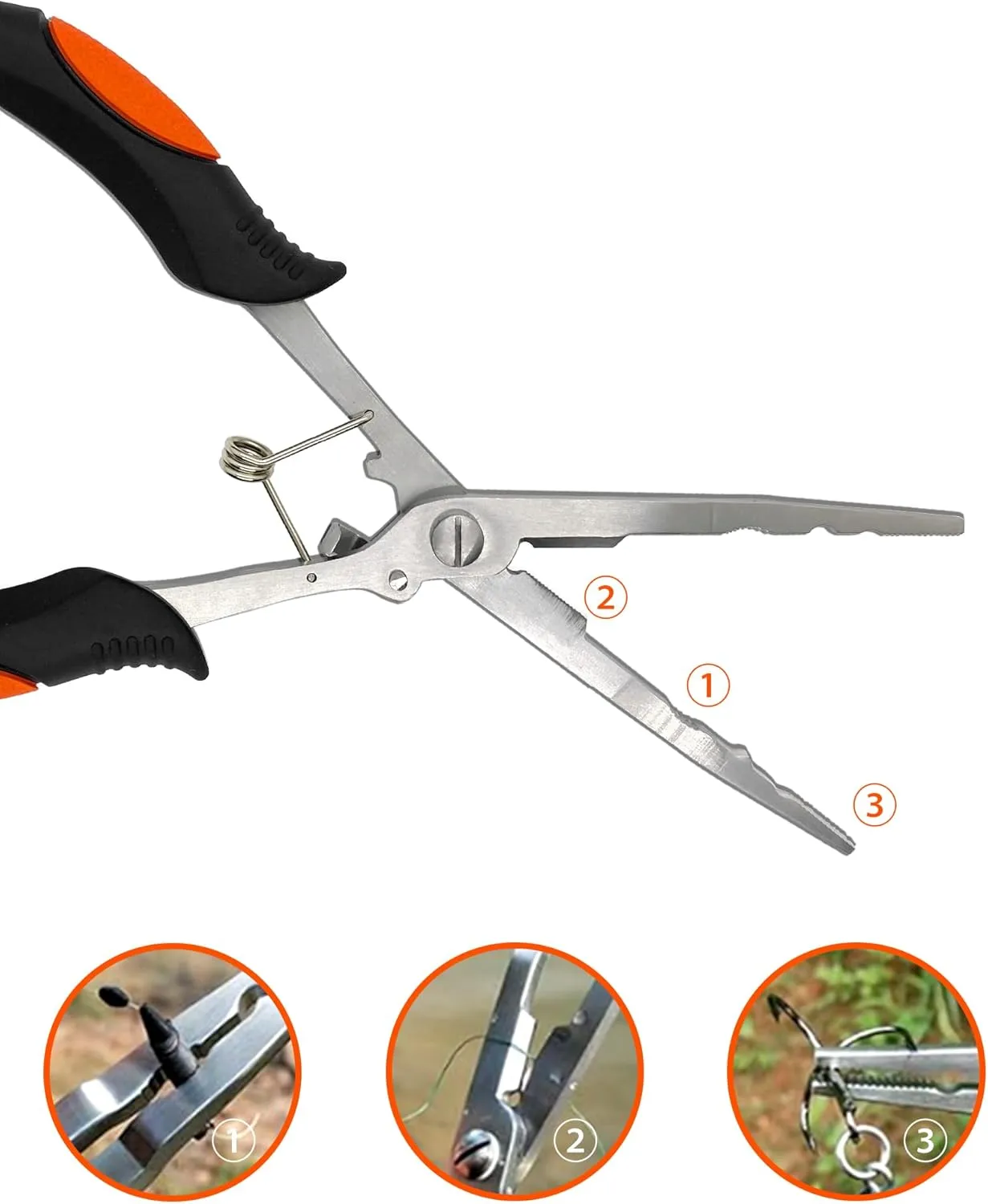 Fishing Gear Fishing Plier for Saltwater/Freshwater Stainless Steel Fishing Tool Kit for Men/Angler/Fisherman/Dad/Grandpa
