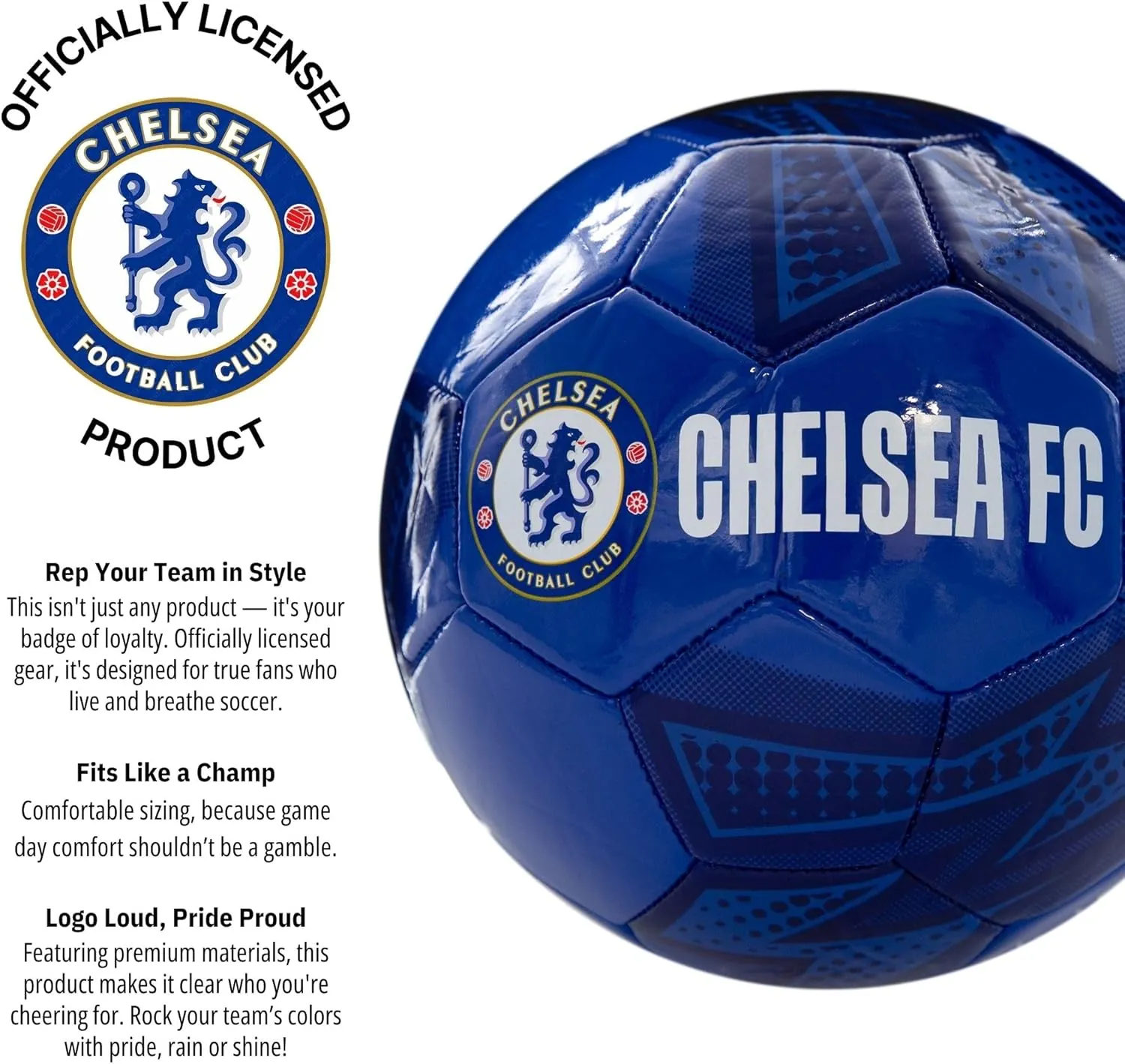 Icon Sports Officially Licensed Chelsea FC Regulation Size 5 Soccer Ball