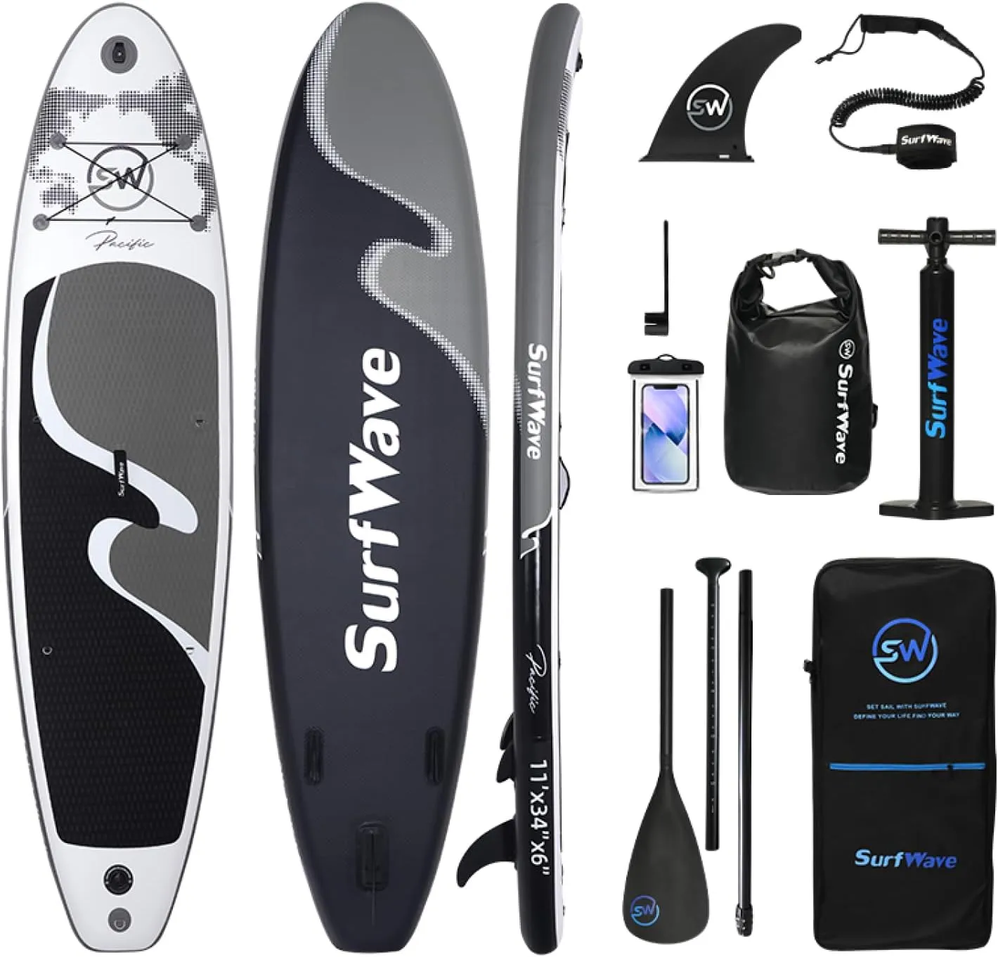 Inflatable Stand Up Paddle Board 11'X34 X6 with Accessories