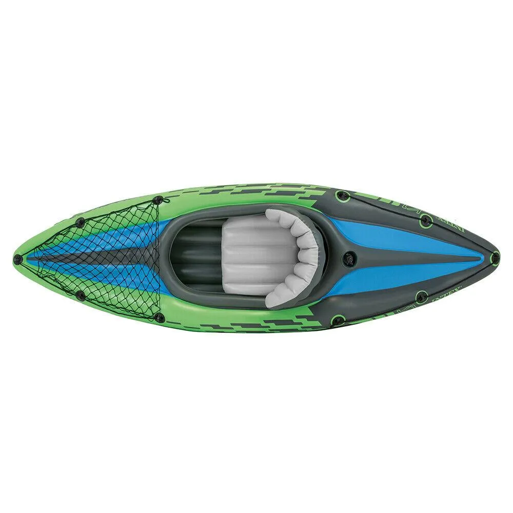 Intex Sports Challenger K1 Inflatable Kayak 1 Seat Floating Boat with Oars for River, Lake - 68305NP