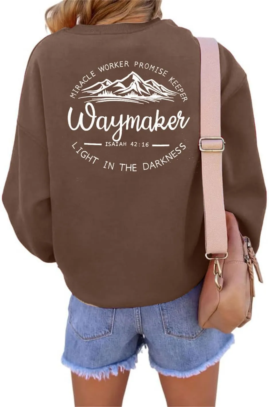 JINTING Christian Sweatshirt for Women Waymaker Miracle Worker Promise Keeper Hoodie Christian Gift Long Sleeve Tee Shirt