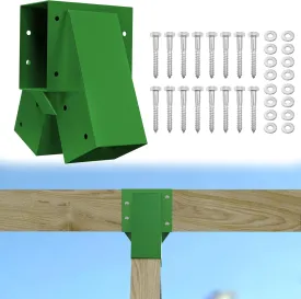 Middle Swing Set Brackets,A-Frame Heavy Duty Steel (6.17 lbs) Swing Set Hardware with All Mounting Accessories - DIY Swing Set Middle Bracket Kit for Backyard, Garden, or Playground, Green