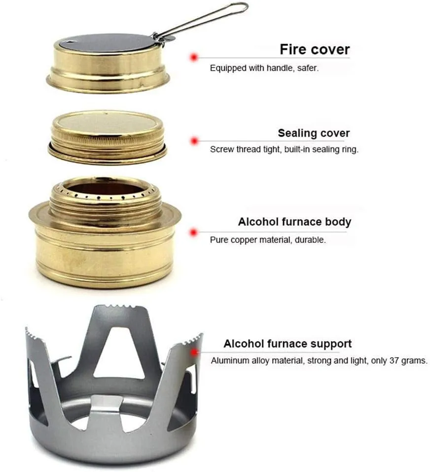 Mini Alcohol Stove for Outdoors Backpacking Lightweight Portable Camping Backpacking