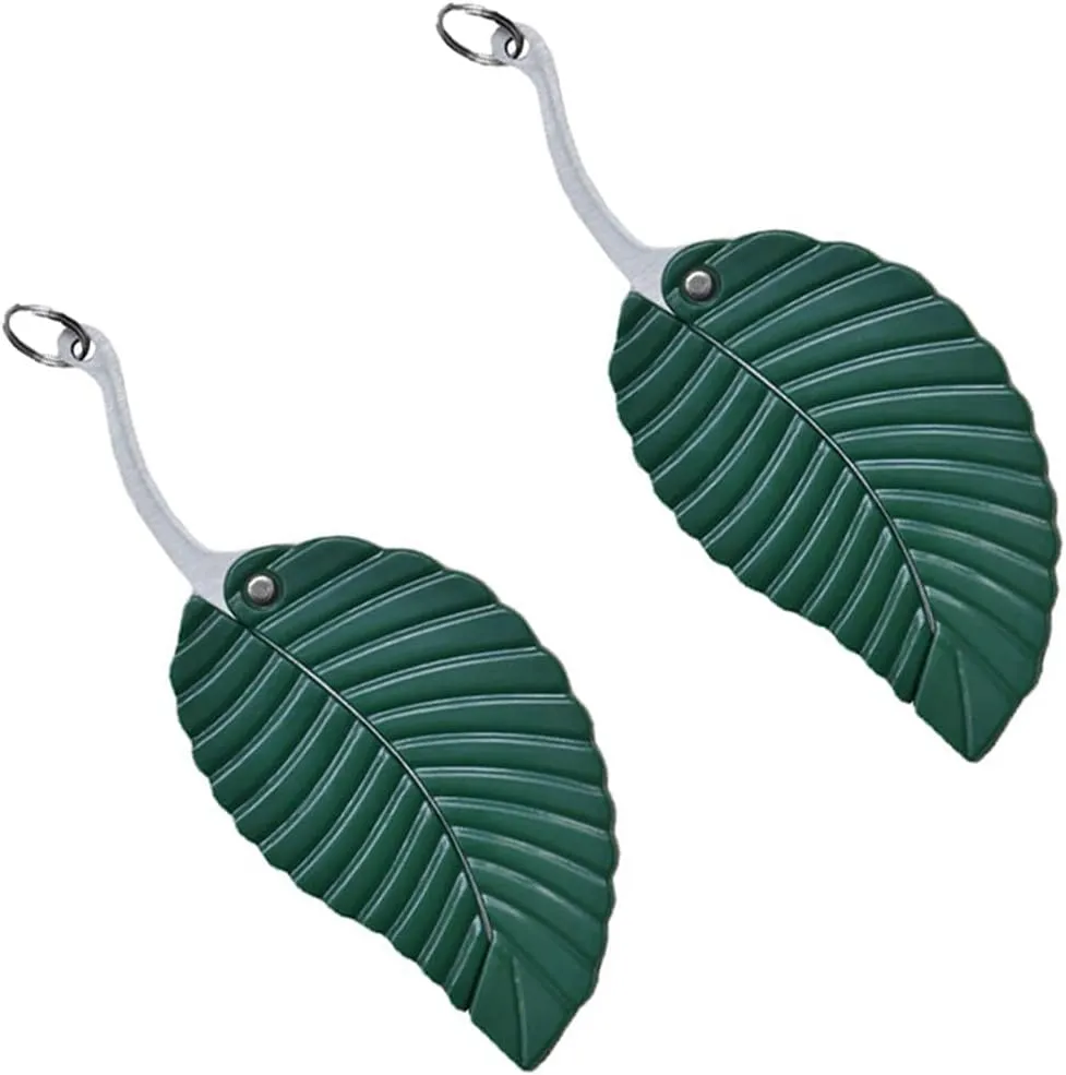 Multifunctional Pocket Tool, Cool Leaf Keychain, Suitable For Home And Outdoor, Camping, Survival, Creative Gifts For Men And Women(2Pcs), MINI, Green