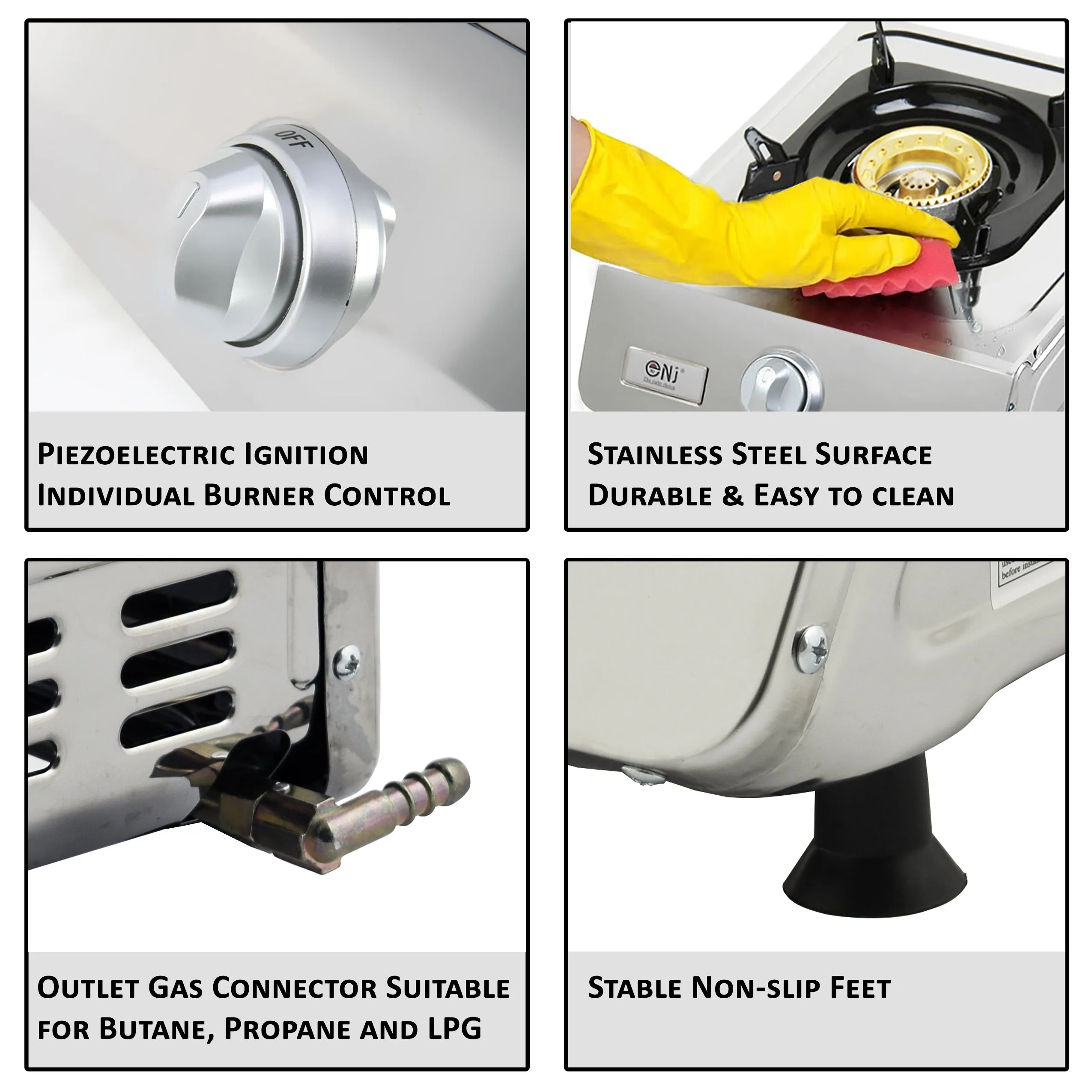 NJ NGB-100 Portable Camping Gas Stove 1 burner Stainless Steel Cooker