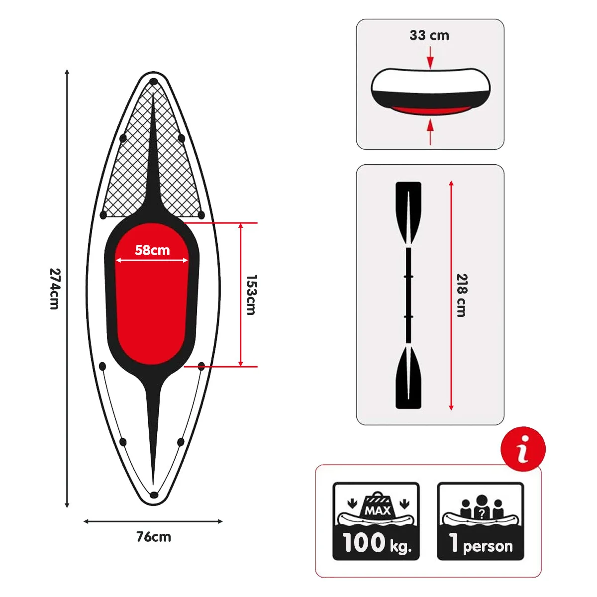NNEDPE Intex Challenger K1 Inflatable Kayak 68305NP