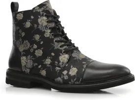 Polar Fox Brooke MPX806061 Grey Woolen and Leather Lace-up Fashion Chukka Boots with Zipper Closure