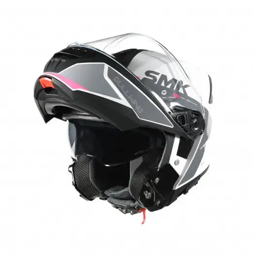 SMK GULLWING KRESTO MA169 FLIP-UP MATT WHITE PINK Motorbike Helmet  (White, Pink)