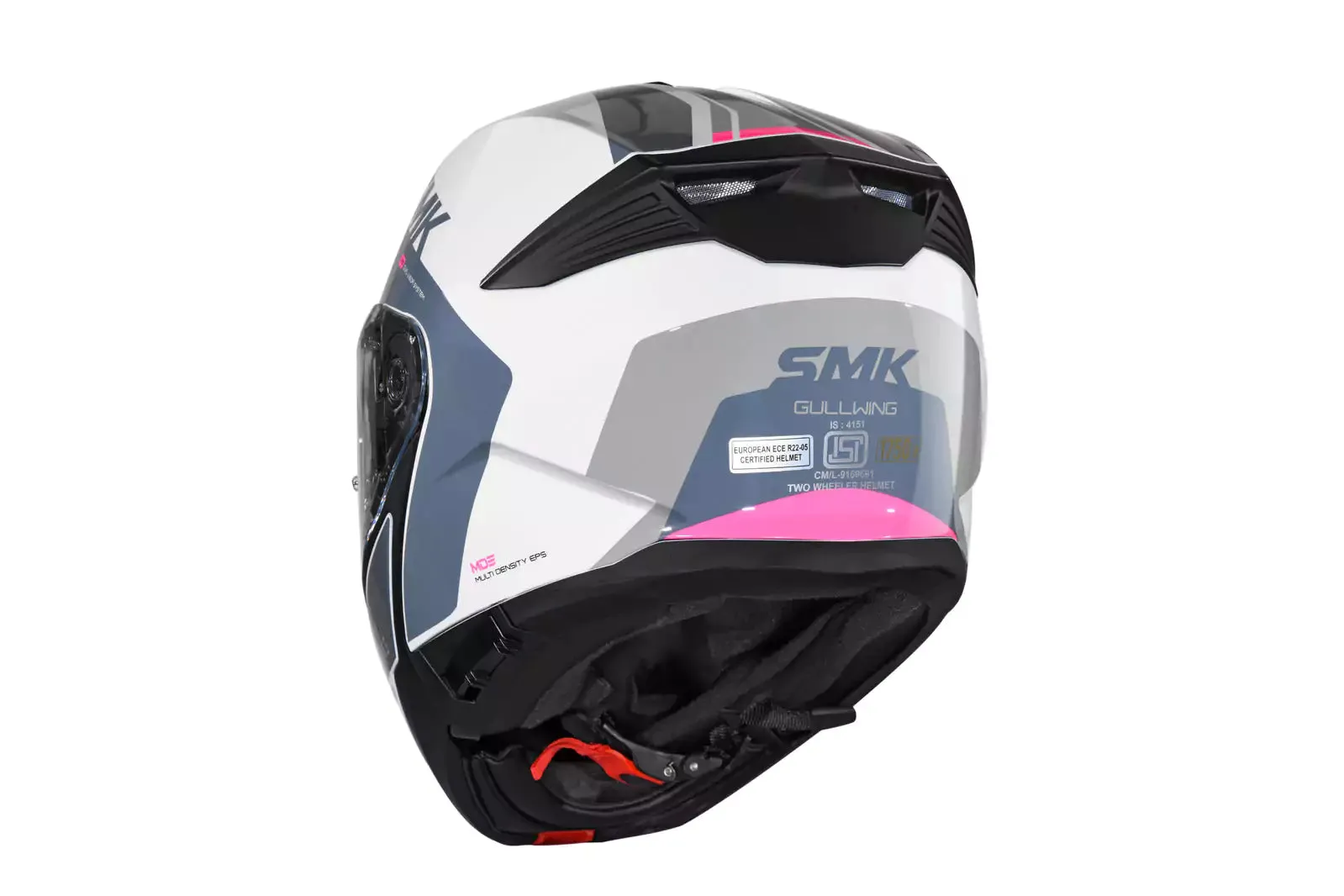 SMK GULLWING KRESTO MA169 FLIP-UP MATT WHITE PINK Motorbike Helmet  (White, Pink)