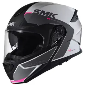 SMK GULLWING KRESTO MA169 FLIP-UP MATT WHITE PINK Motorbike Helmet  (White, Pink)