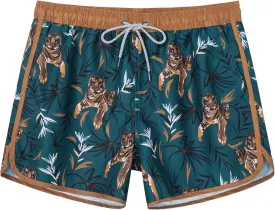 SURF CUZ Mens Swim Trunks 5" Swim Shorts Vintage Bathing Suits with Mesh Lining 80s 90s Retro Swimwear Board Shorts