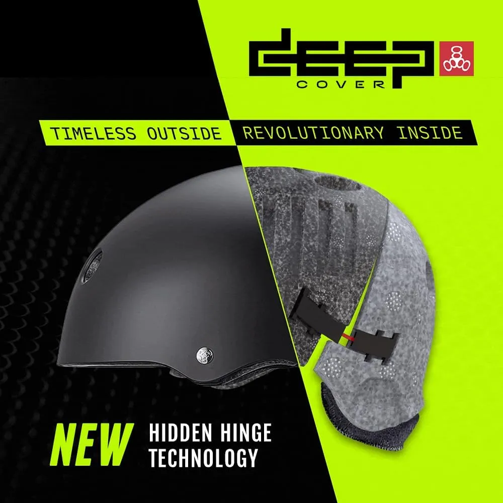 Triple Eight Deep Cover Helmet  Ideal for Skateboarding, Bicycling, BMX, and Roller Skating