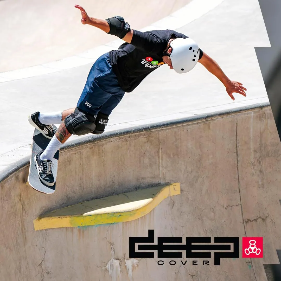 Triple Eight Deep Cover Helmet  Ideal for Skateboarding, Bicycling, BMX, and Roller Skating