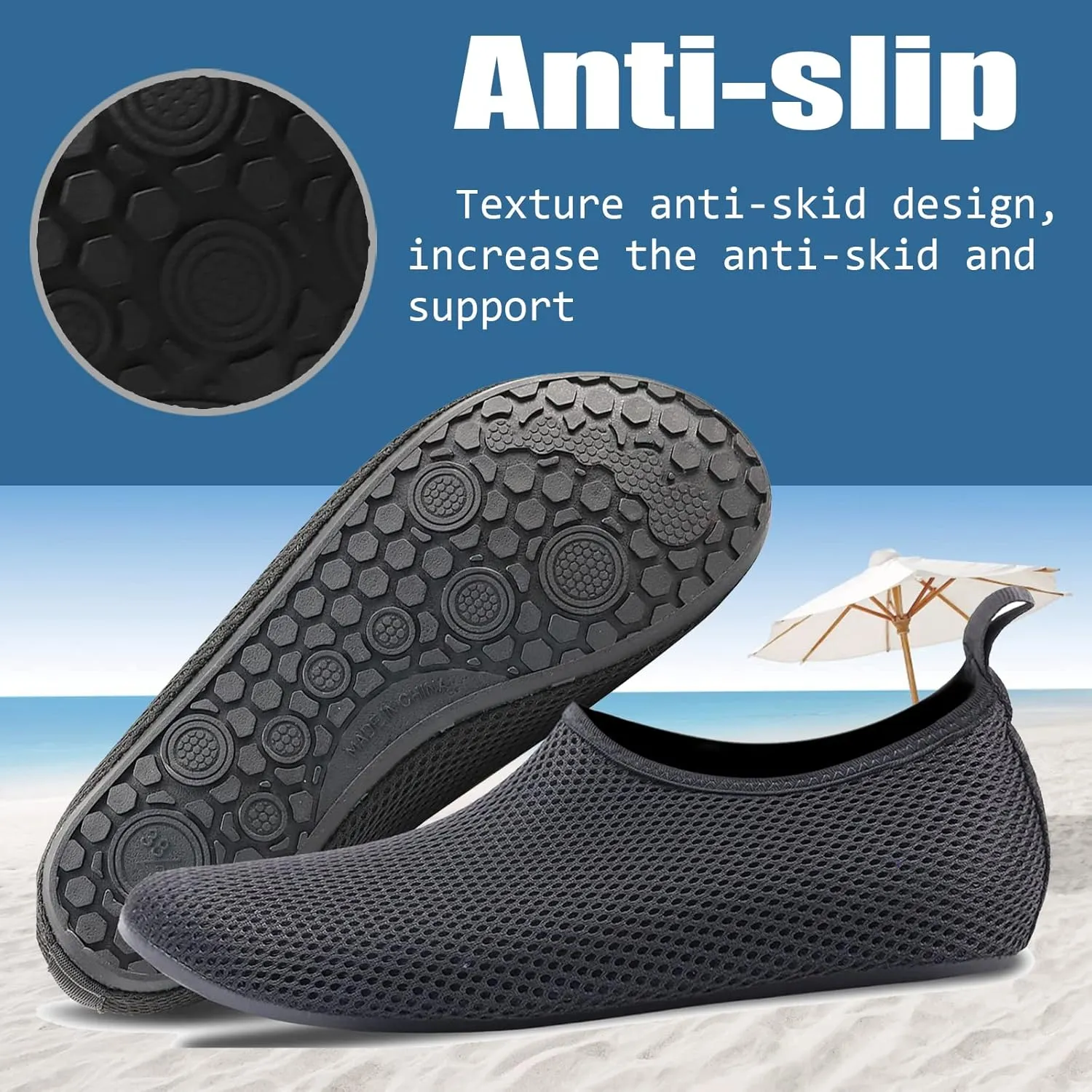 Water Shoes for Women Quick-Dry Aqua Socks Men Barefoot Shoes Swim Beach Accessories Slip-On Yoga Surf Aquatic Sports