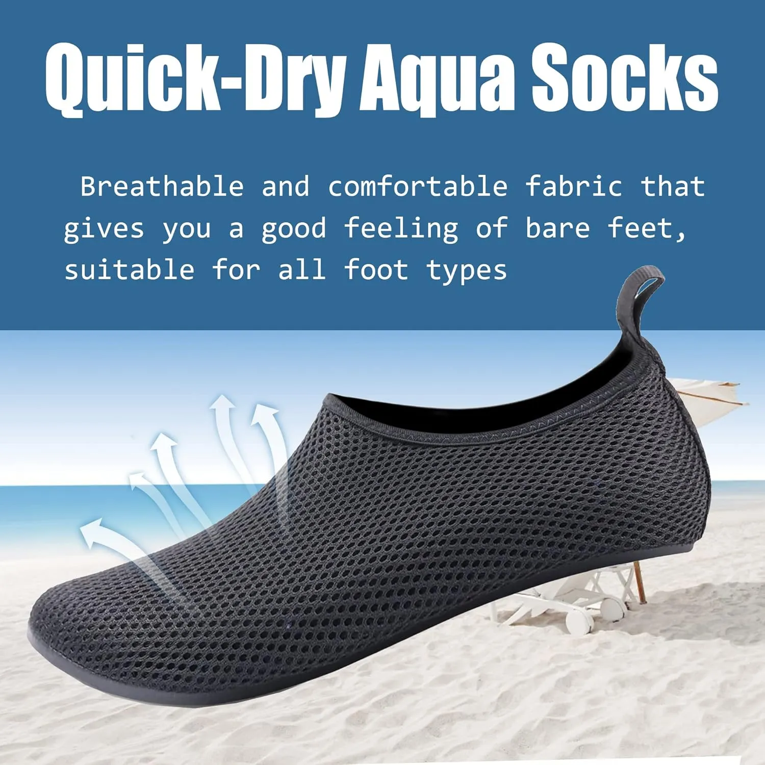 Water Shoes for Women Quick-Dry Aqua Socks Men Barefoot Shoes Swim Beach Accessories Slip-On Yoga Surf Aquatic Sports